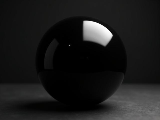 Obsidiana negra pulida, esfera